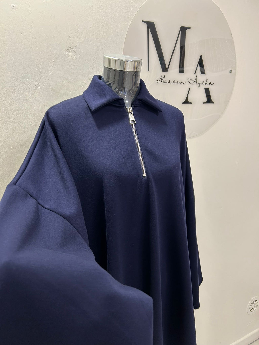 Ensemble pantalon à fermeture zip - Bleu marine