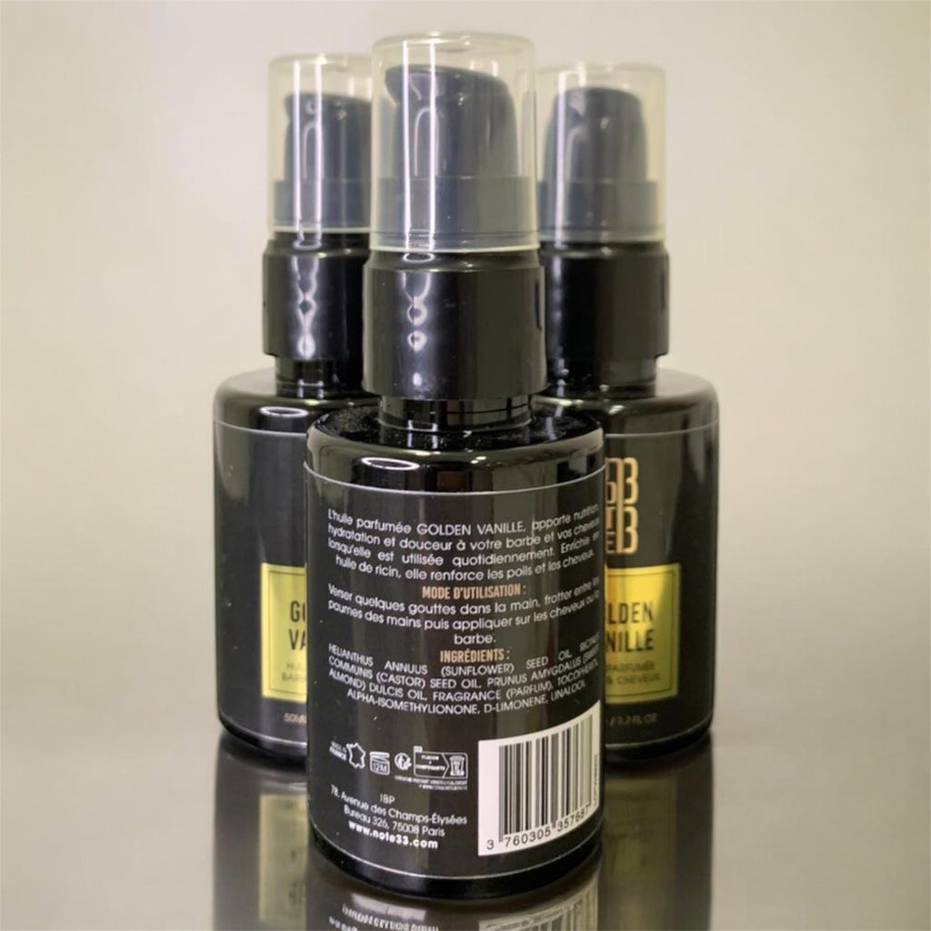 Huile de barbe et cheveux Golden Vanille - Note 33