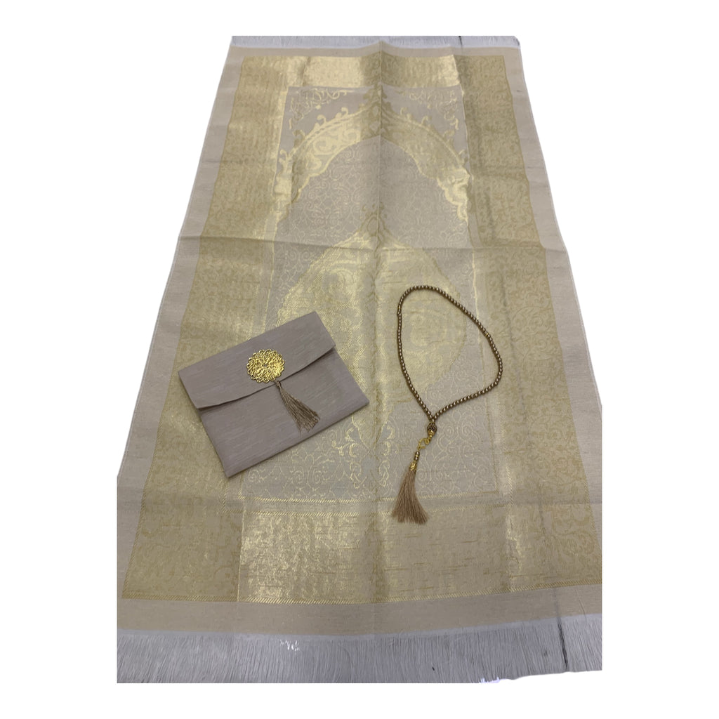 Pochette Tapis de Prière + Tasbih assortit + Pochette - Doré
