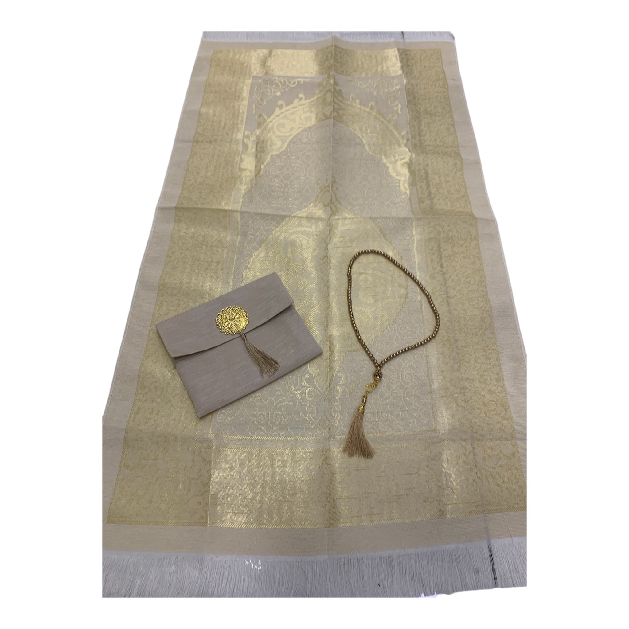 Pochette Tapis de Prière + Tasbih assortit + Pochette - Doré