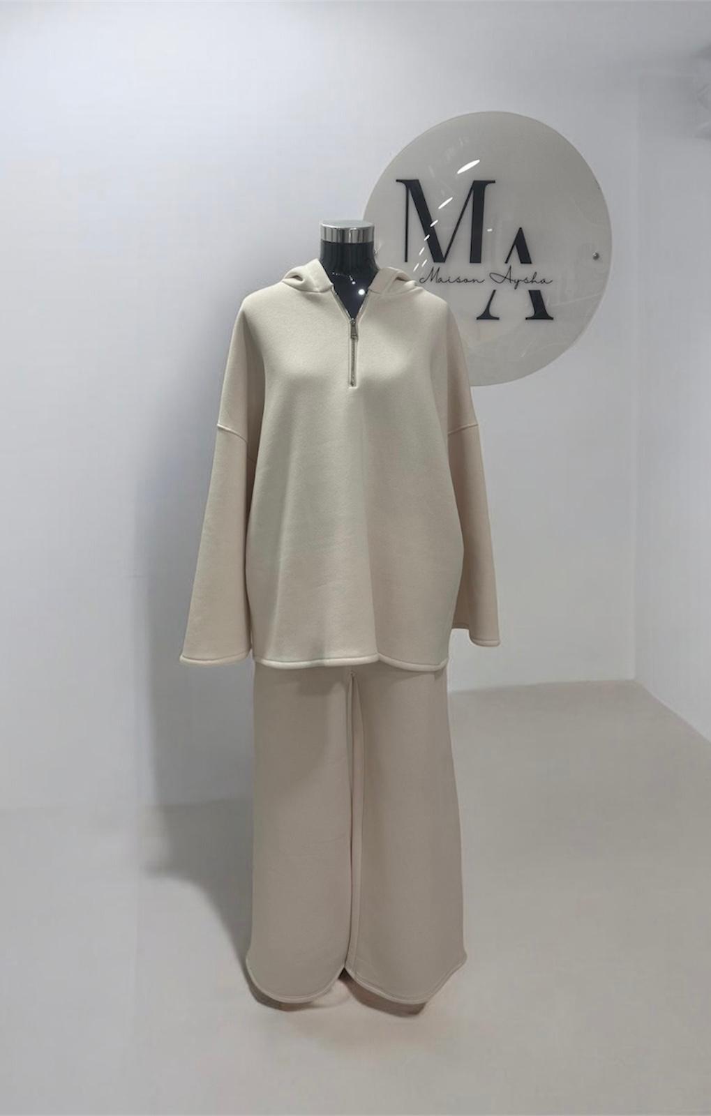 Ensemble pantalon à fermeture zip - Coton