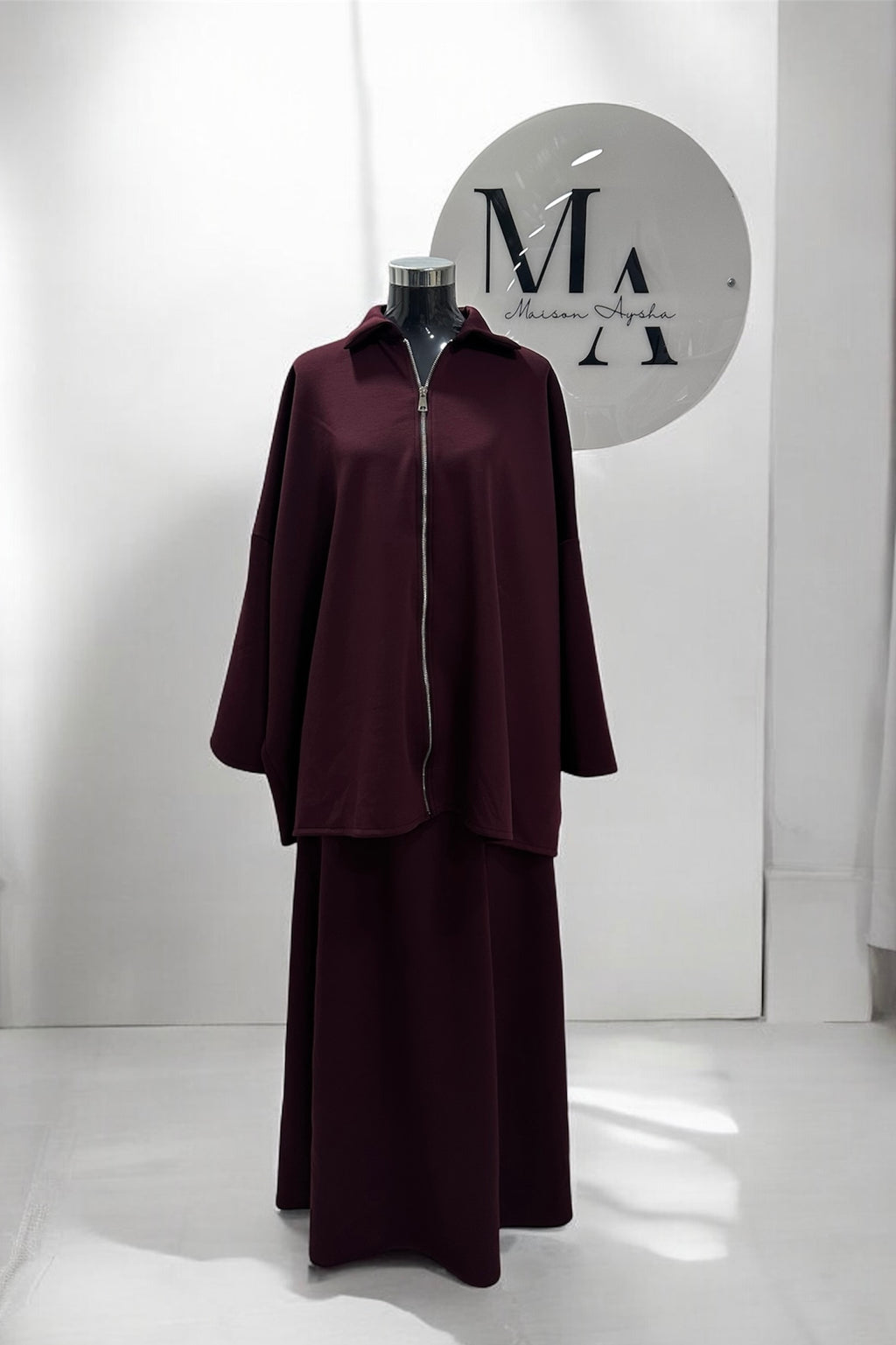 Ensemble jupe à fermeture zip - Bordeaux