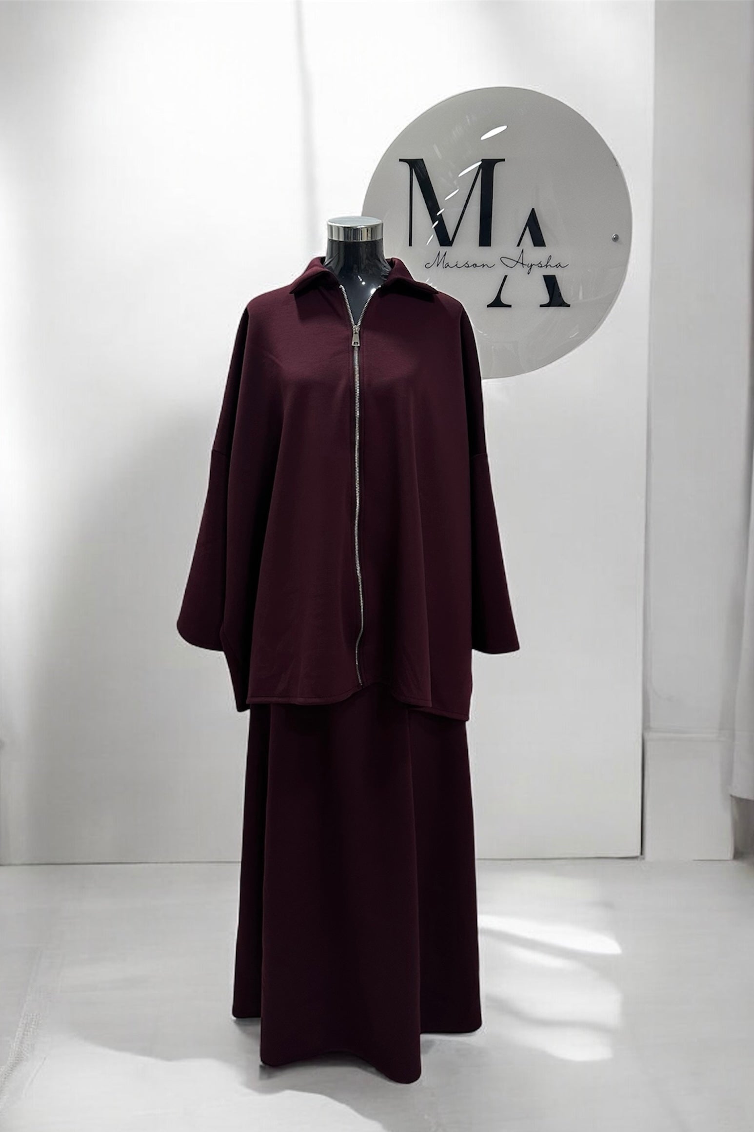 Ensemble jupe à fermeture zip - Bordeaux