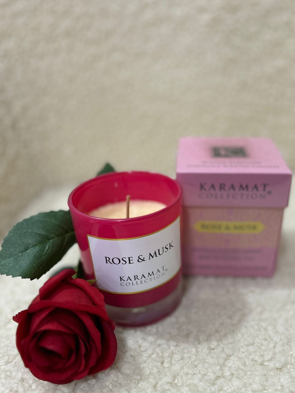 ROSE&MUSK – Bougie parfumée de luxe – KARAMAT