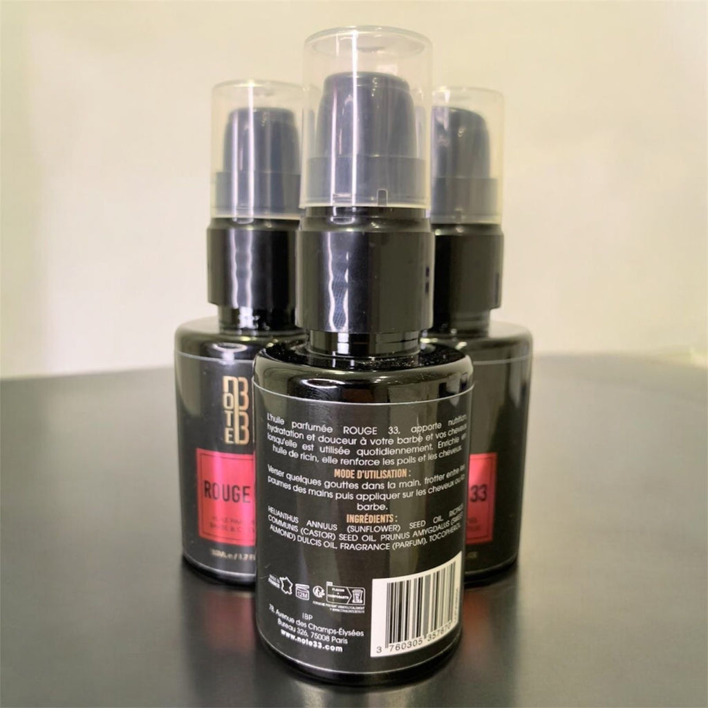 Huile de barbe et cheveux Rouge 33 - Note 33