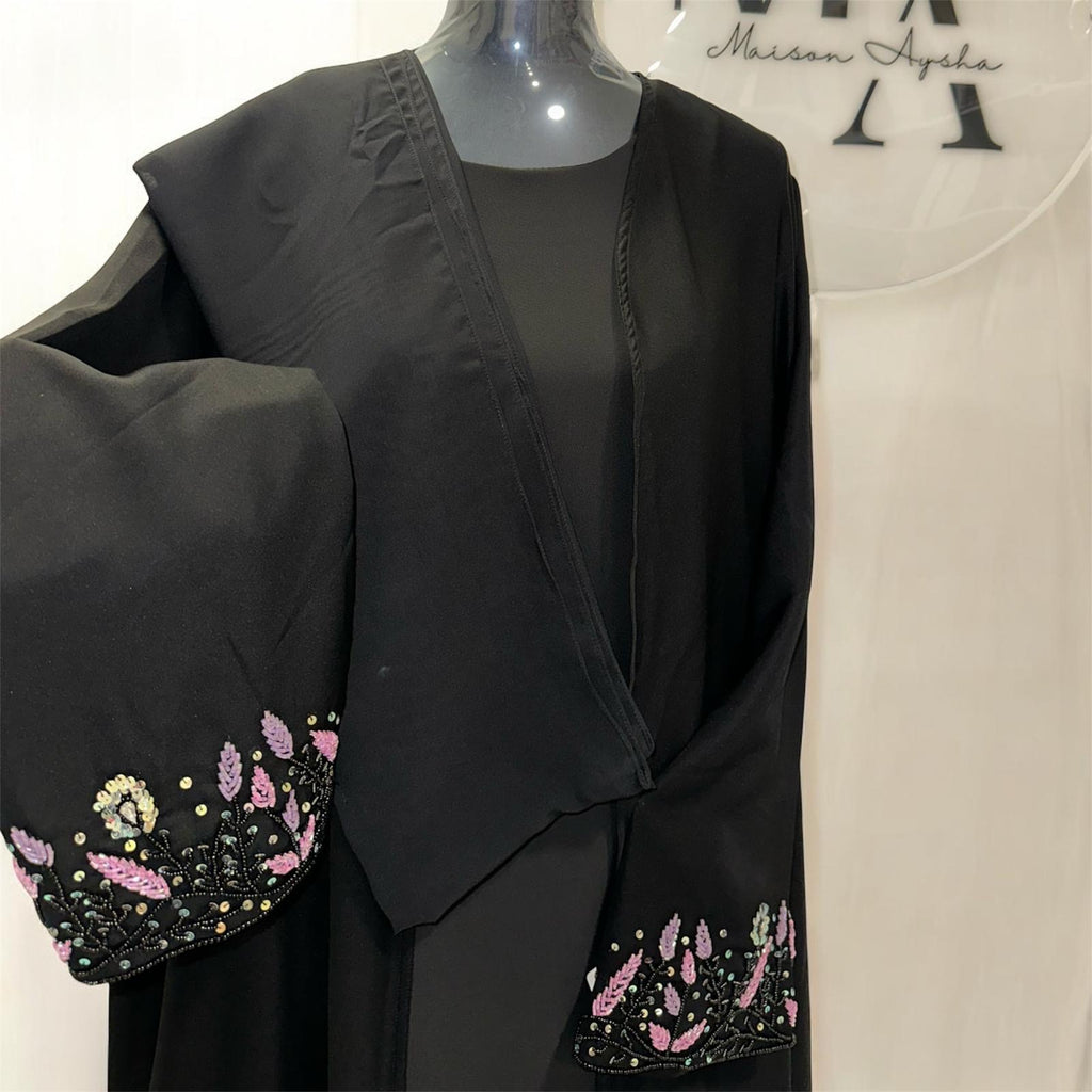 Kimono brodé de perles & voile assorti