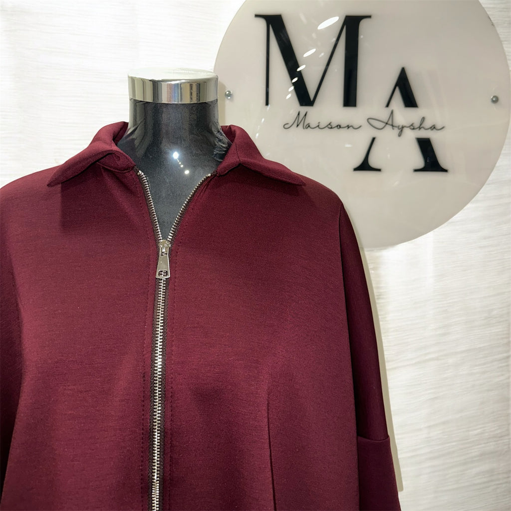 Ensemble jupe à fermeture zip - Bordeaux