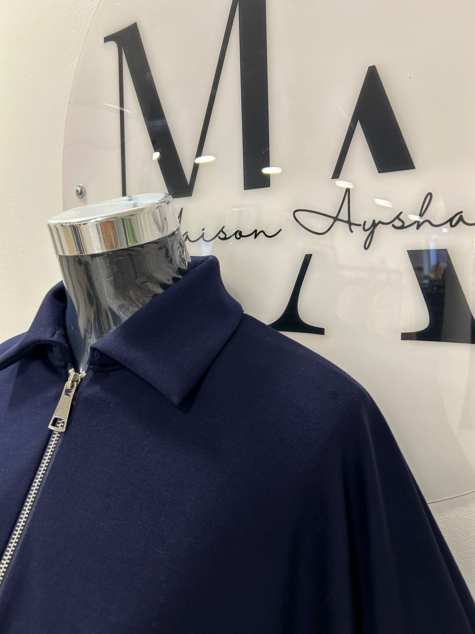 Ensemble pantalon à fermeture zip - Bleu marine