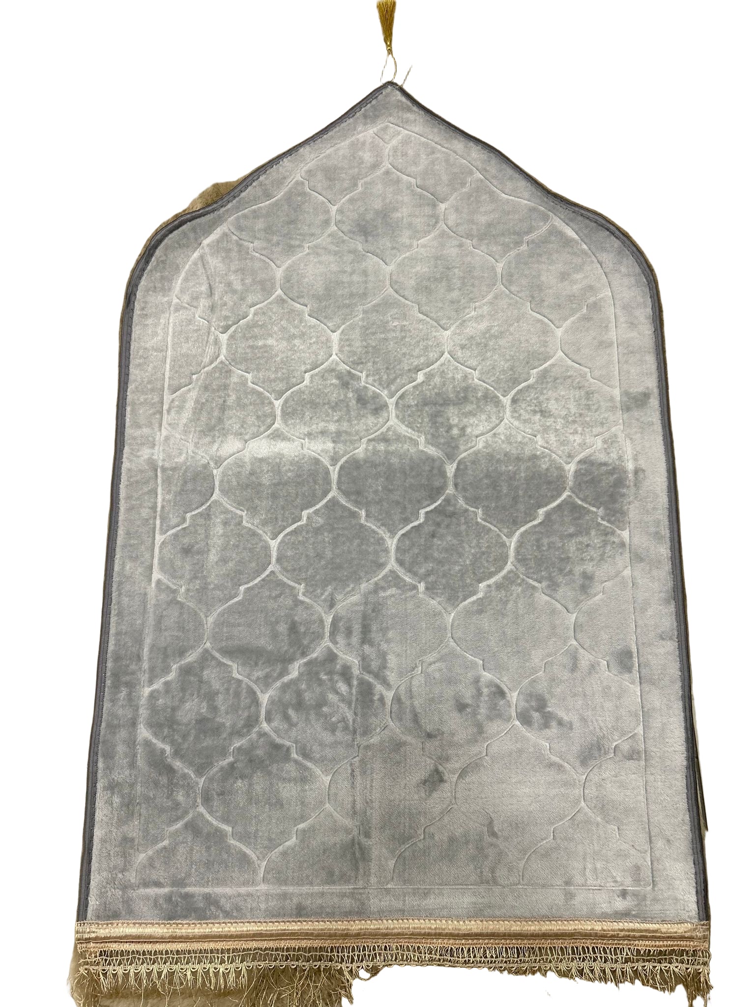 Tapis de Prière en Velours en forme de mosquée - Gris