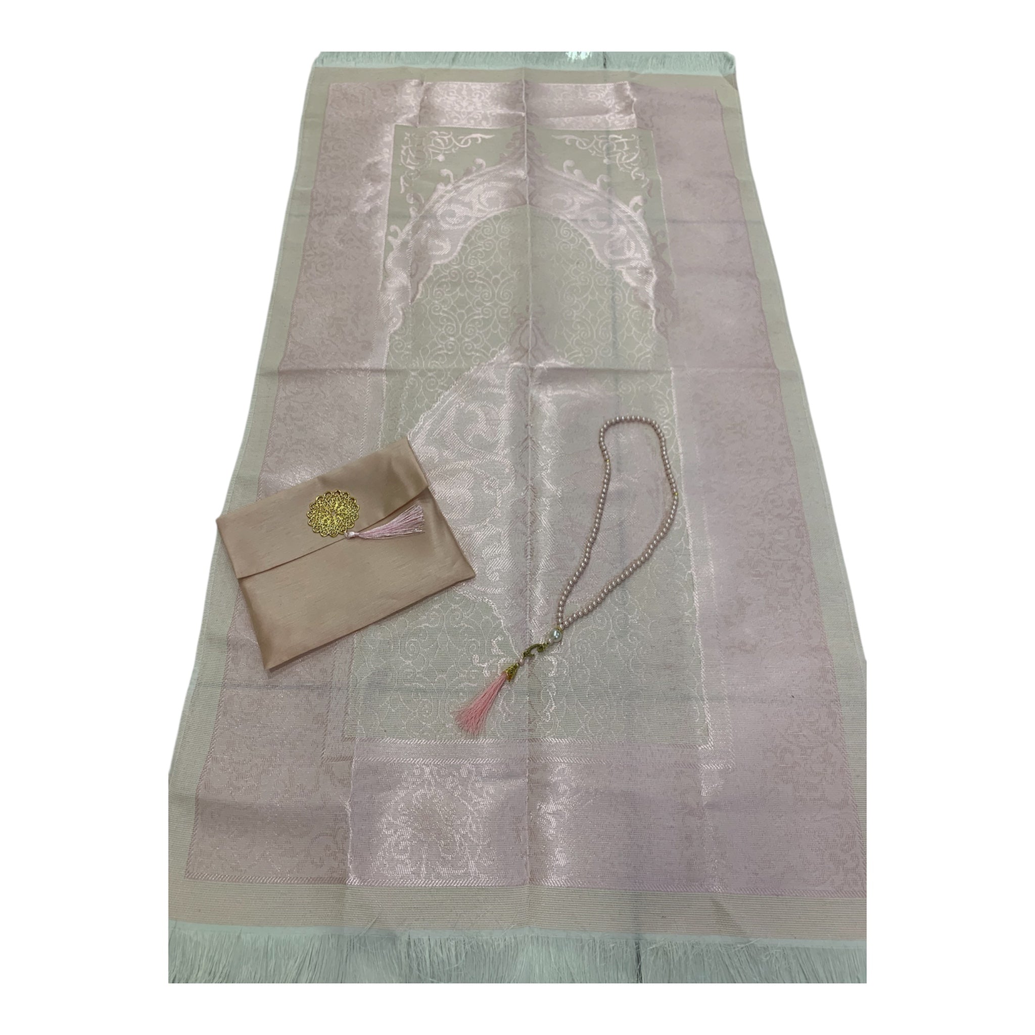 Pochette Tapis de Prière + Tasbih assortit + Pochette - Rose