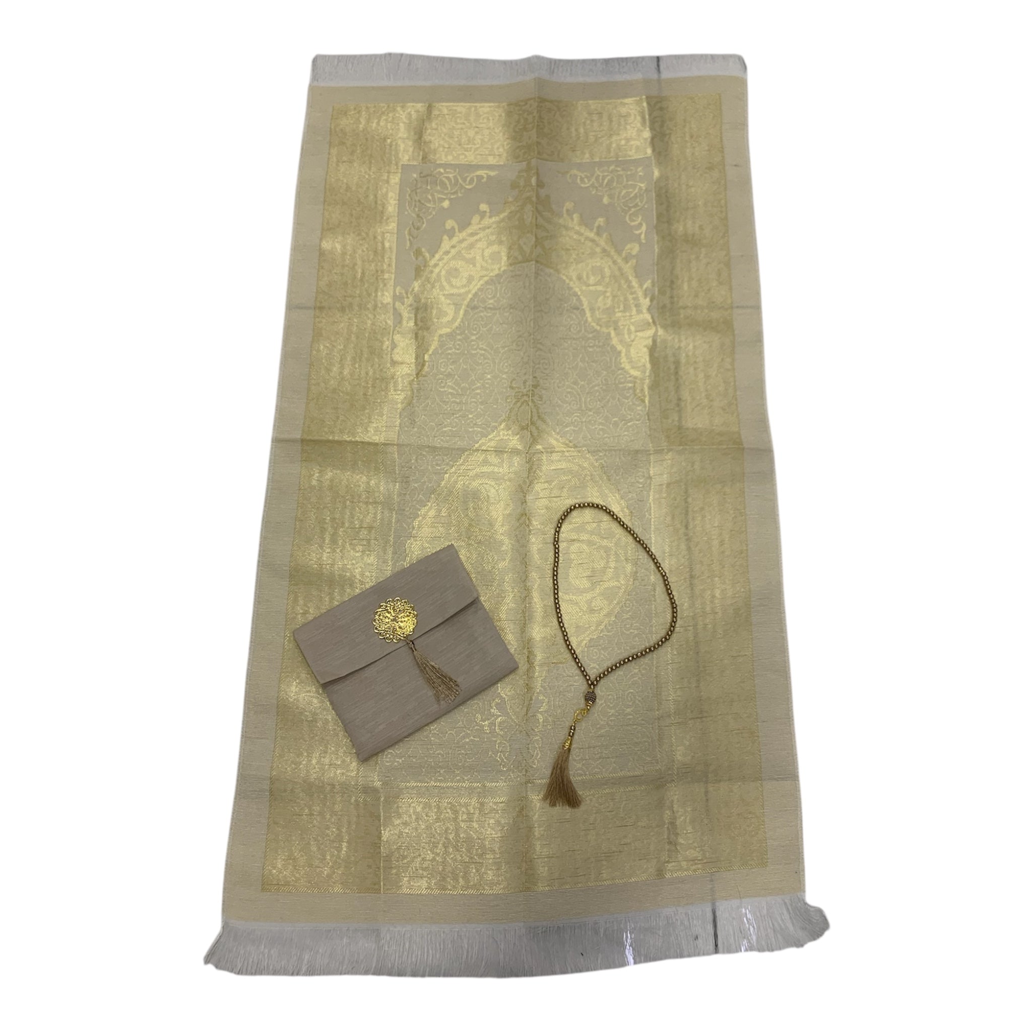 Pochette Tapis de Prière + Tasbih assortit + Pochette - Doré