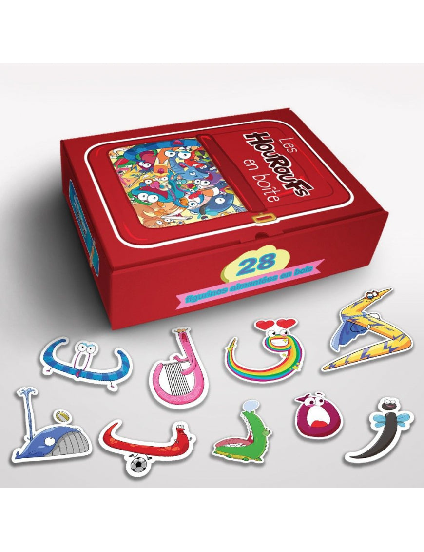 Les Houroufs en boite - 28 figurines aimantées en bois - Le Monde des Houroufs