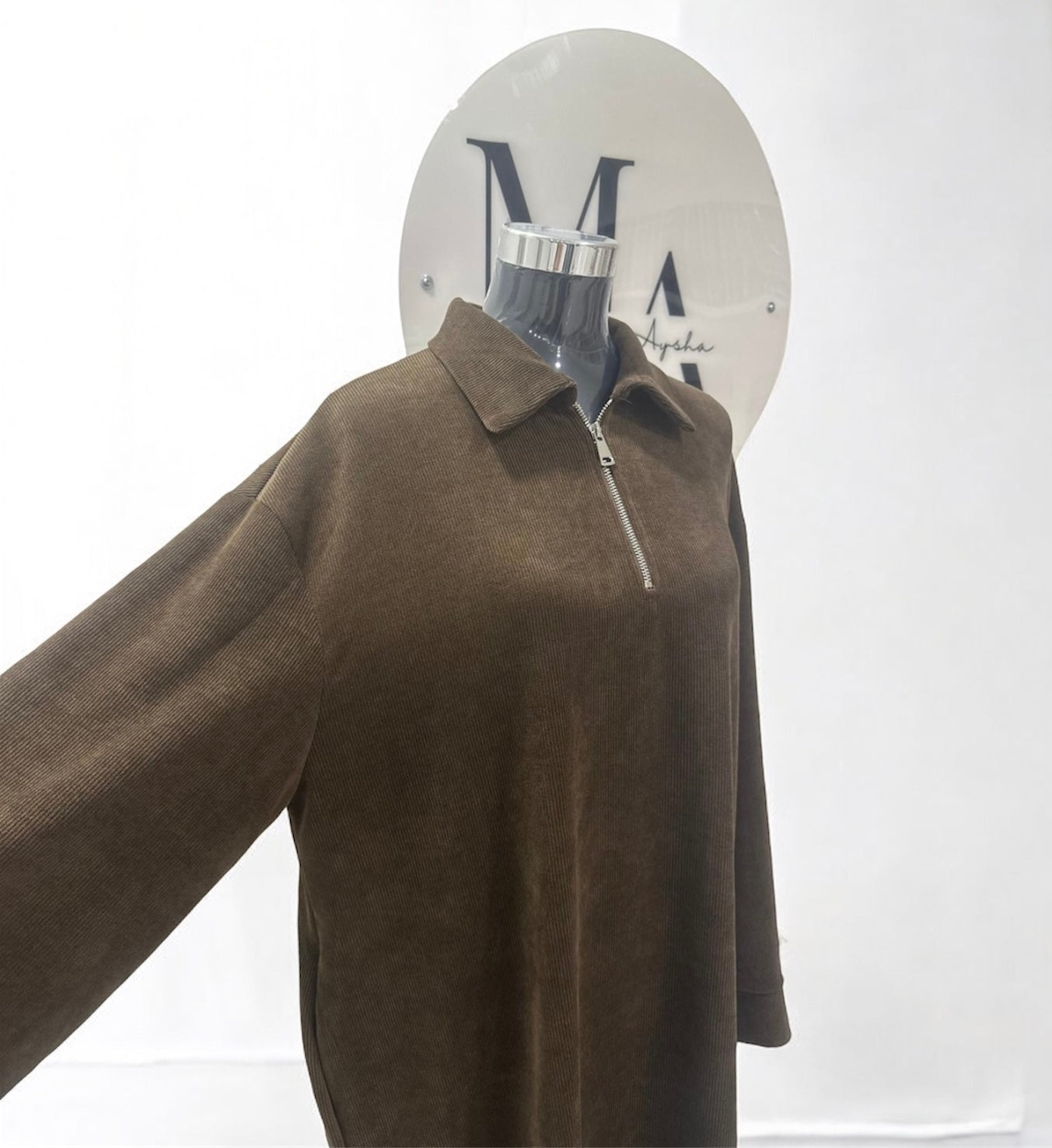 Robe en velours à fermeture zip