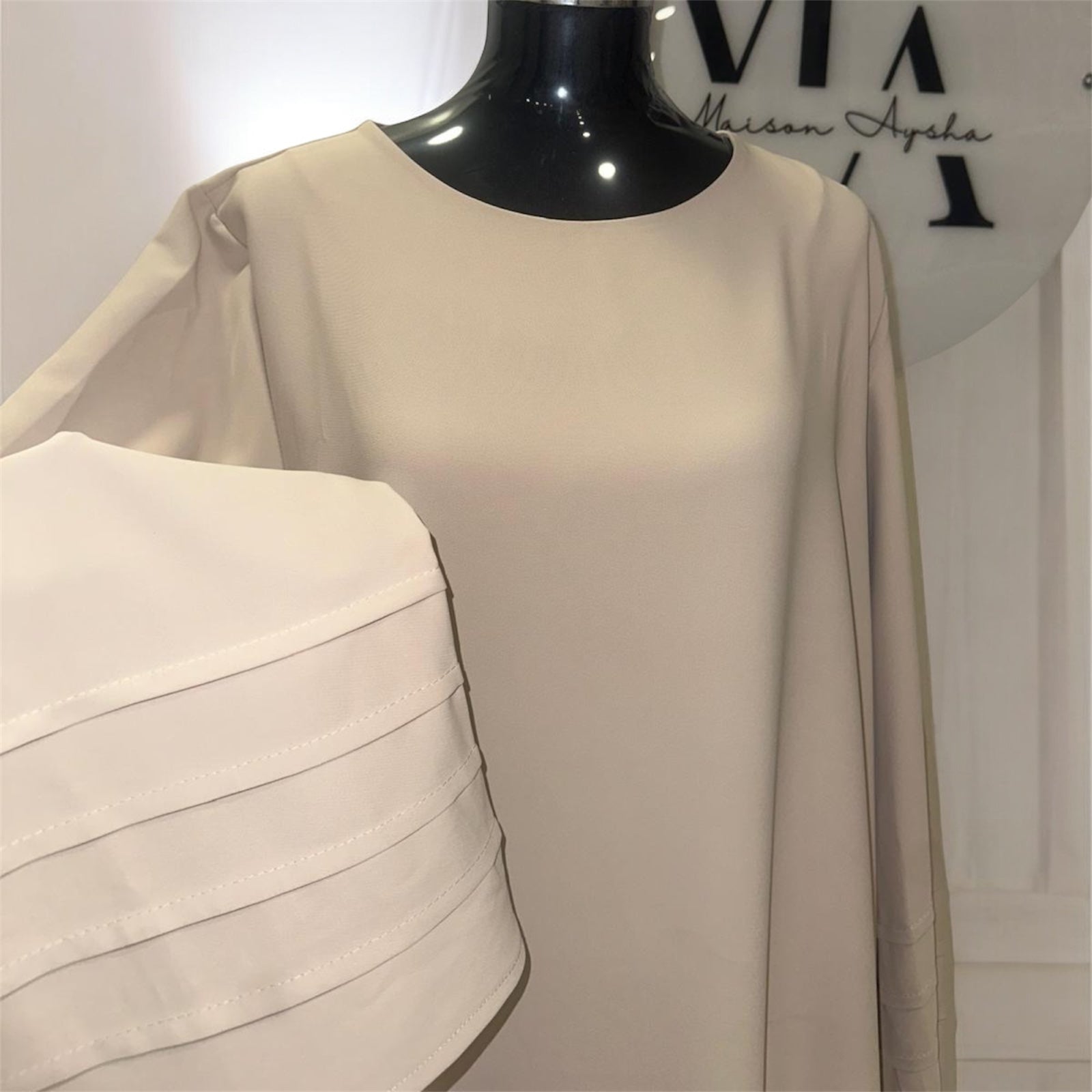 Abaya manches effet plissé