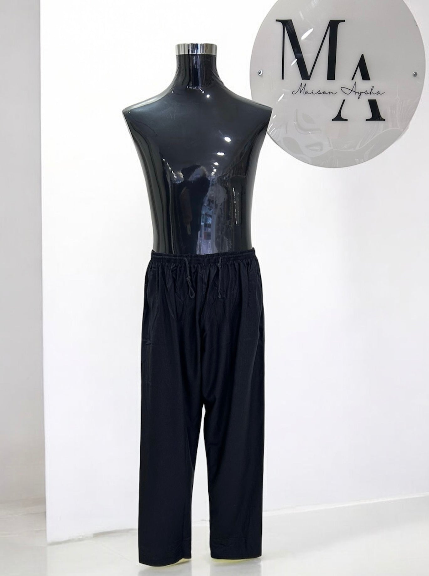 Qamis saoudien premium détail argenté - Bleu marine